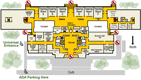 Universal access entrance diagram