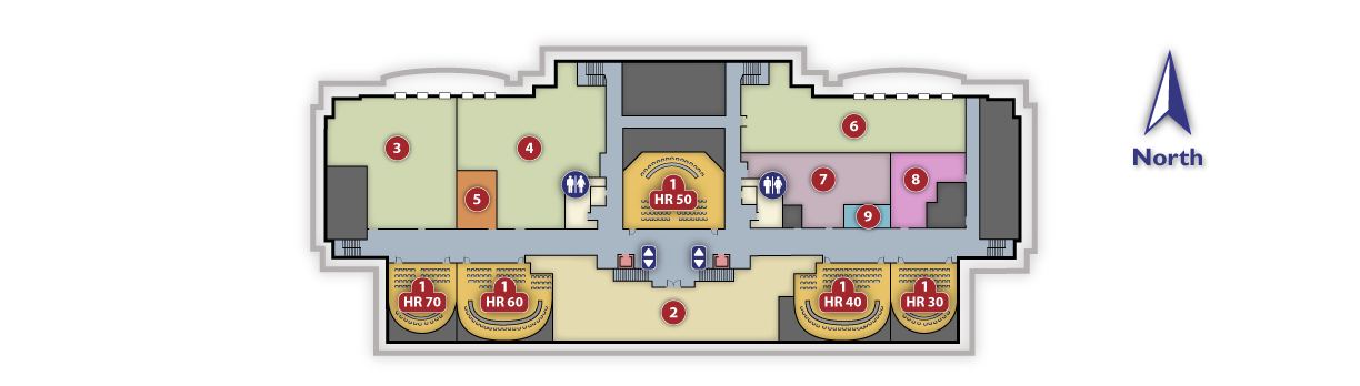 Room diagram of the concourse level