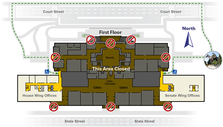 Universal access entrance diagram