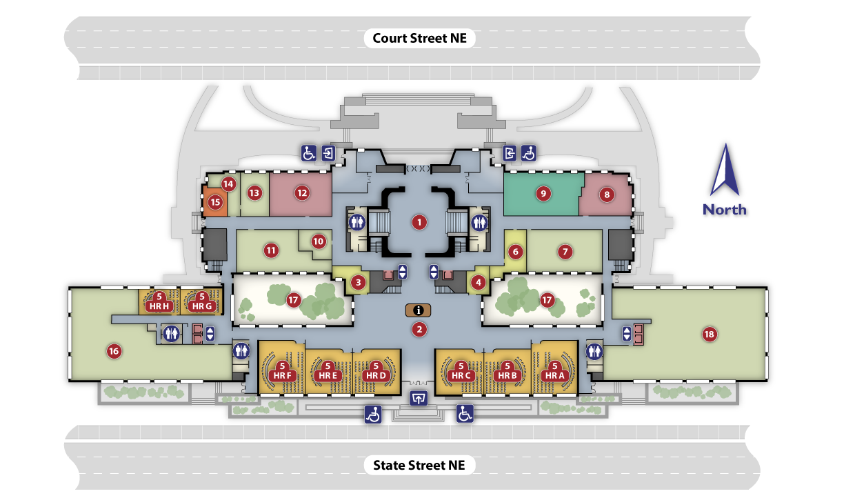 Room diagram of the first floor