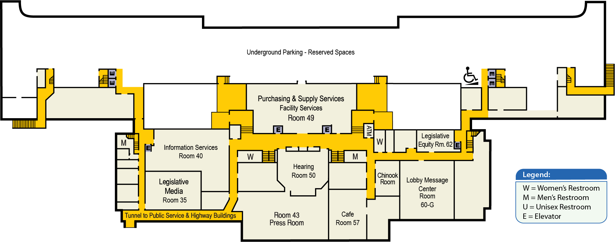 Oregon State Capitol Ground Floor Map