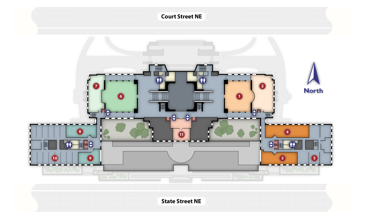 Room diagram of the second floor