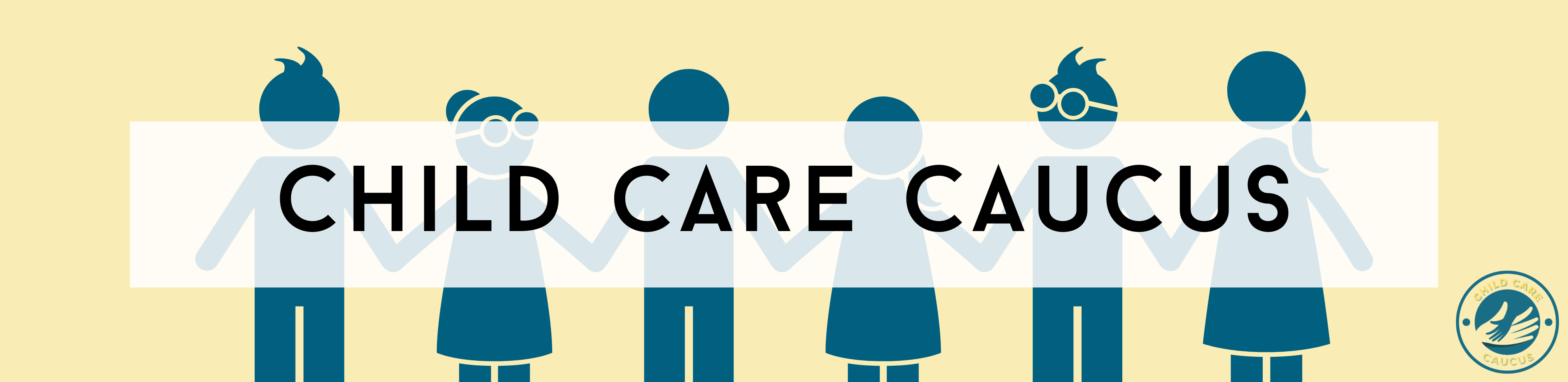 Banner for the Child Caucus showing different child icons