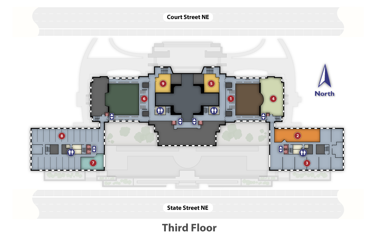 Third Floor map showing gallery access